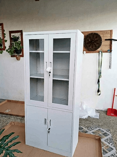 Half Glass Cabinet — Light Gray — photo 1