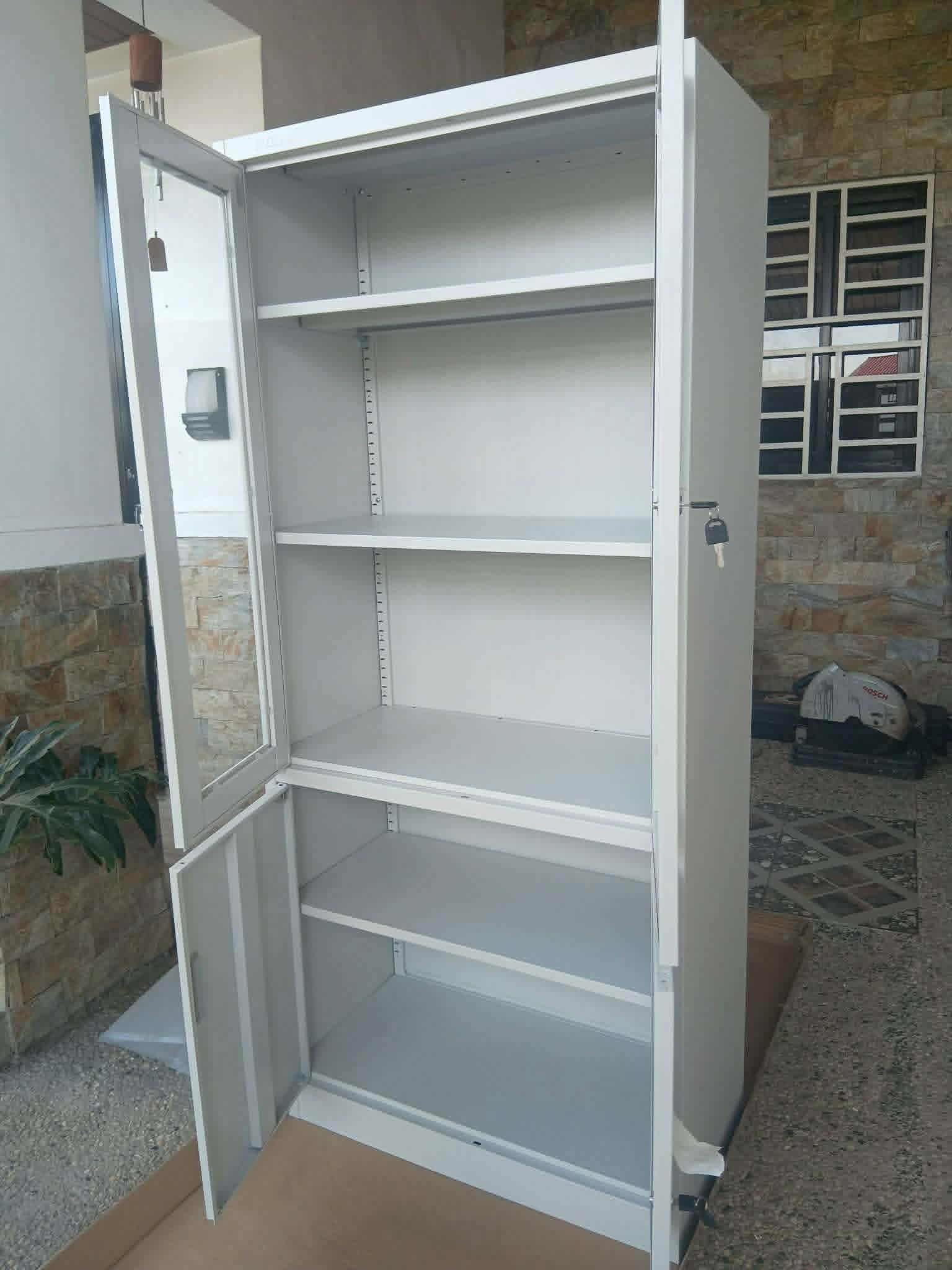 Half Glass Cabinet — Light Gray — photo 2