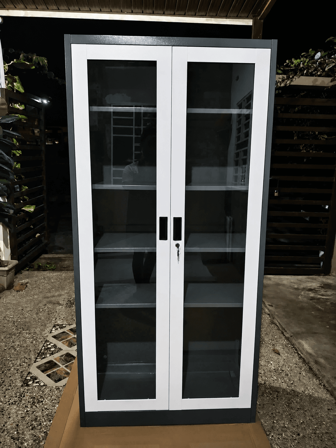 Full Glass Cabinet — Gray & White — photo 1