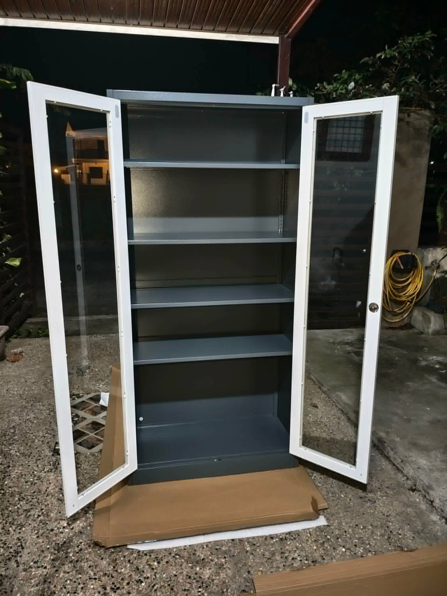 Full Glass Cabinet — Gray & White — photo 2