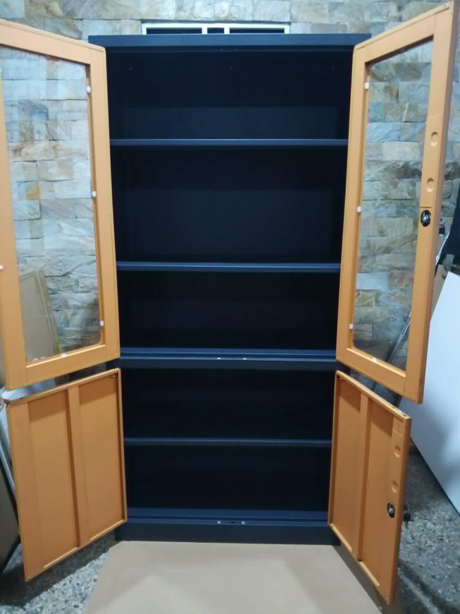 Half Glass Cabinet — Black Woodgrain — photo 2