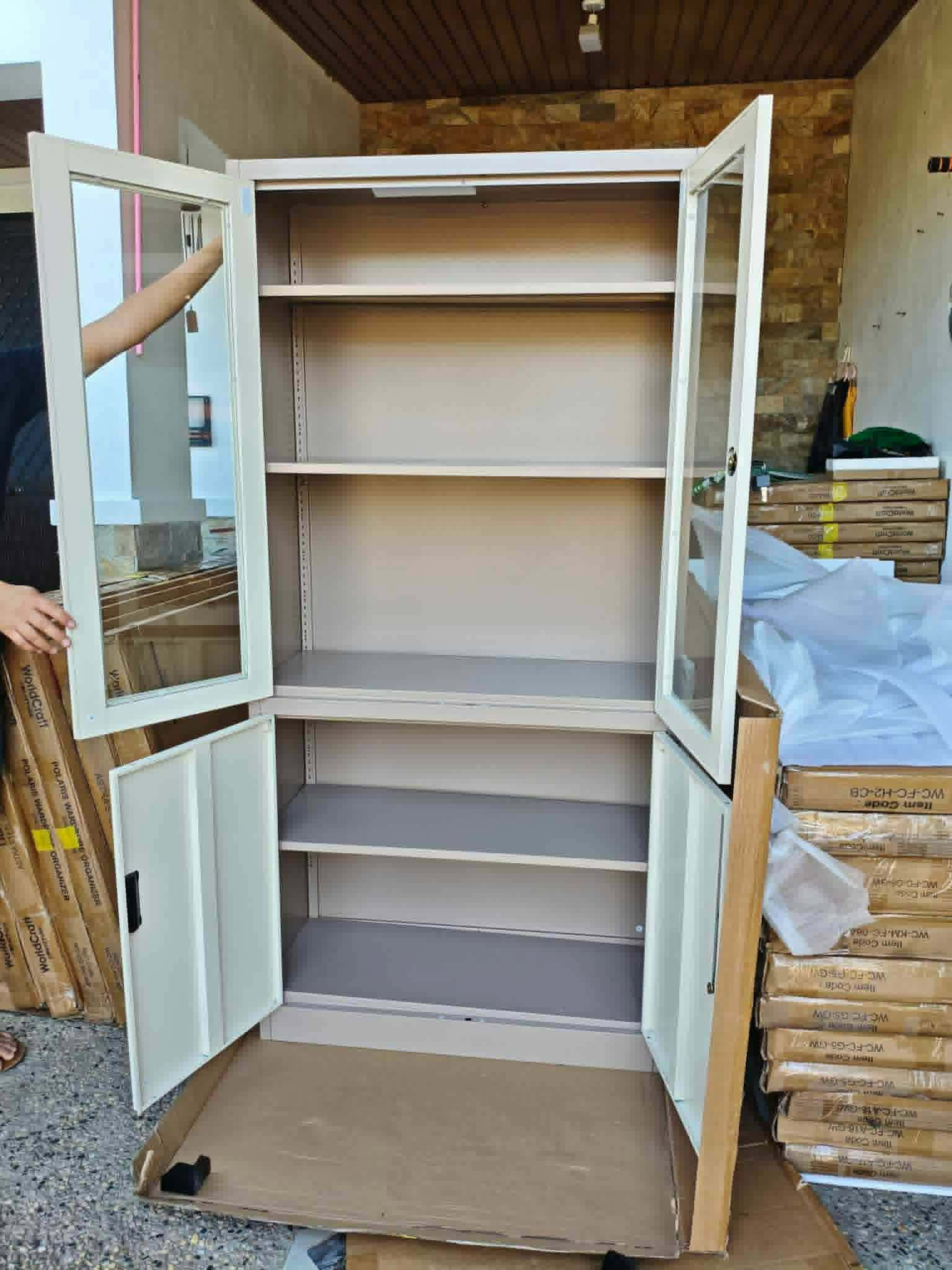 Half Glass Cabinet — Coffee Beige — photo 2