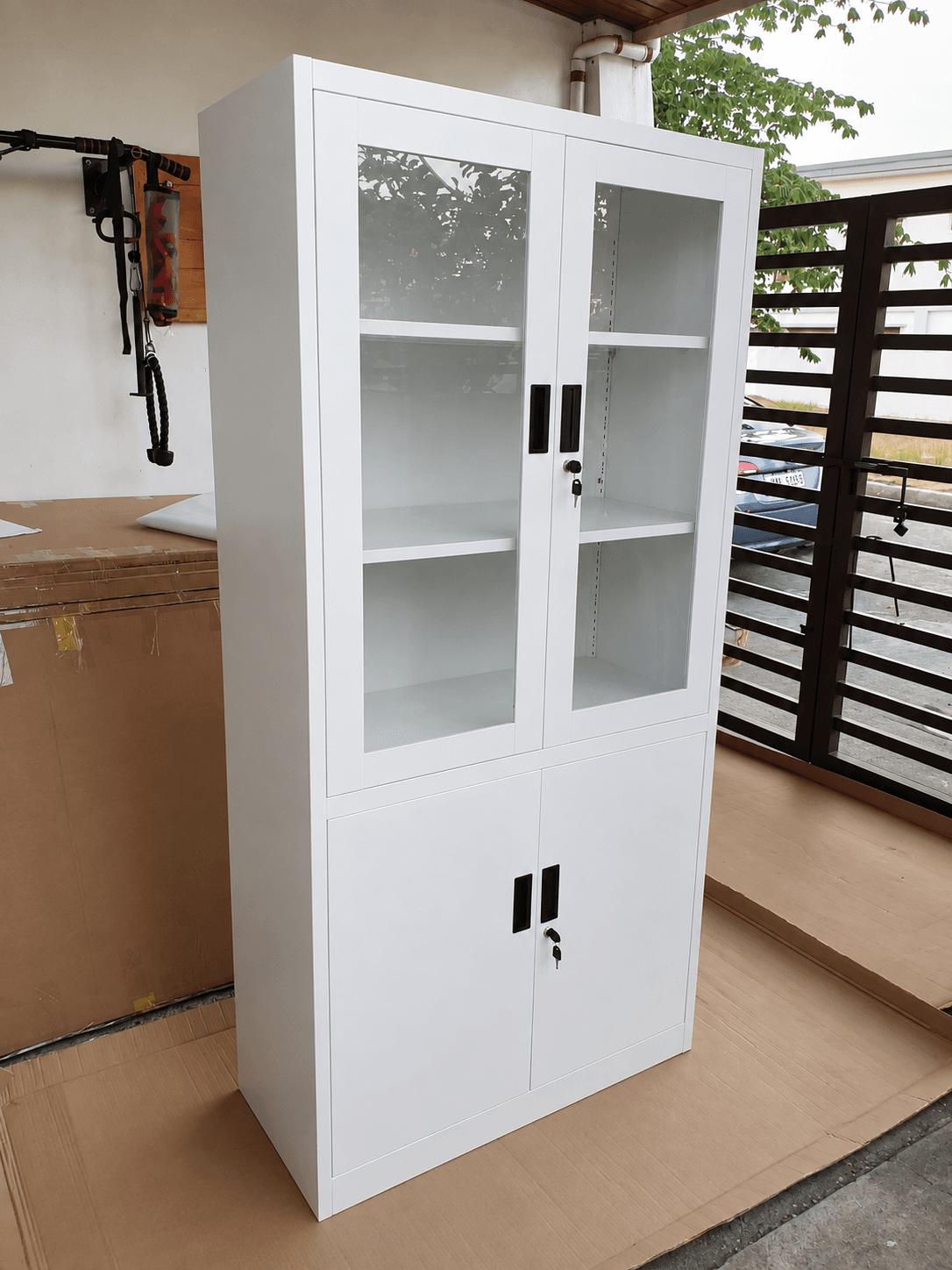 Half Glass Cabinet — White — photo 1